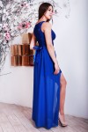 Длинное синее платье 220 с поясом