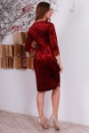 Новорічне плаття з велюру YM31501 червоне