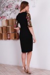 Стильне плаття з вишивкою YM31601 чорне