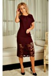 Жіноче плаття з перфорацією Джулія AD23002 колір марсала