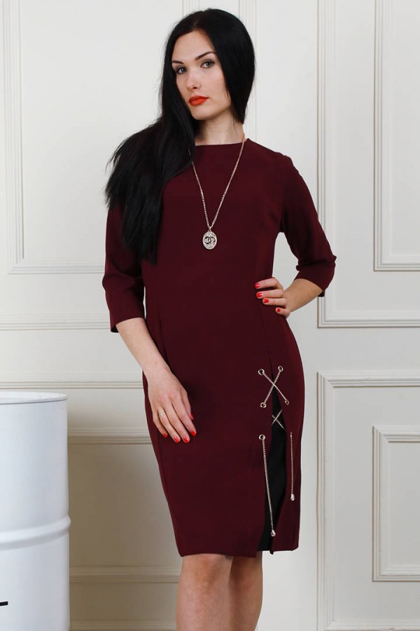 Бордовое платье AL66504 из новой коллекции 2018