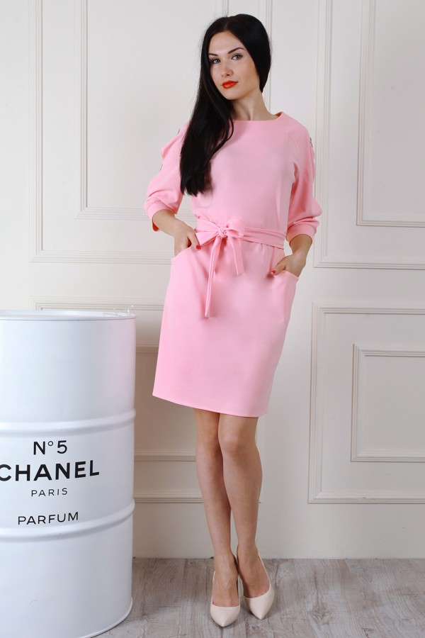 Розовое нарядное платье AL67304 (пудра)