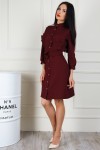 Стильне плаття сорочка AL68103 бордового кольору