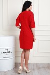 Стильное красное платье AL68702 в горошек