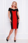 Платье большого размера 2018 Аделина-Б GL000903 красное з черным