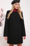 Модное черное пальто П-337ш, цвет 1005