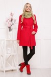 Модное красное пальто П-337ш, цвет 1201