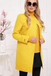 Стильное весеннее пальто П-337, цвет желтый горох
