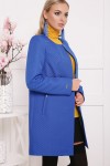 Стильное весеннее пальто П-337, цвет синий горох