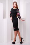 Черное платье Адора GL614101 с цветами