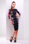 Черное платье Лоя-3Ф д/р GL622101 с цветочным принтом