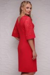 Красное платье большого размера Мирина-Б к/р GL622201 с гипюром