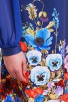 Синє плаття великого розміру Тана-3БФ GL632901 з квітковим принтом