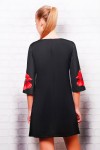 Вільне чорне плаття Тая-3 д/р GL633401 з маками