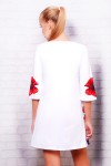 Вільне біле плаття Тая-3 д/р GL633501 з маками