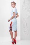 Бирюзовое платье Мальва к/р GL635901 с маками