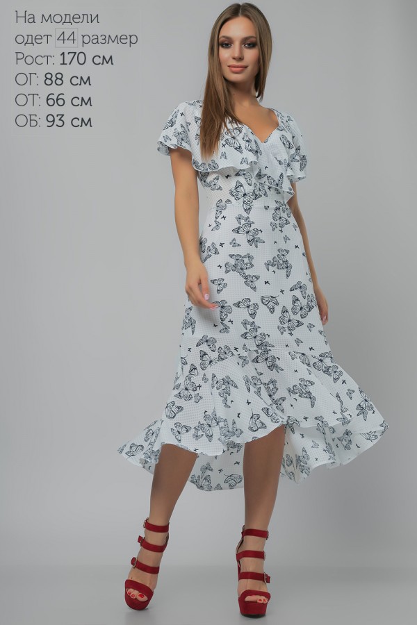 Удобное белое платье LP320502 на лето