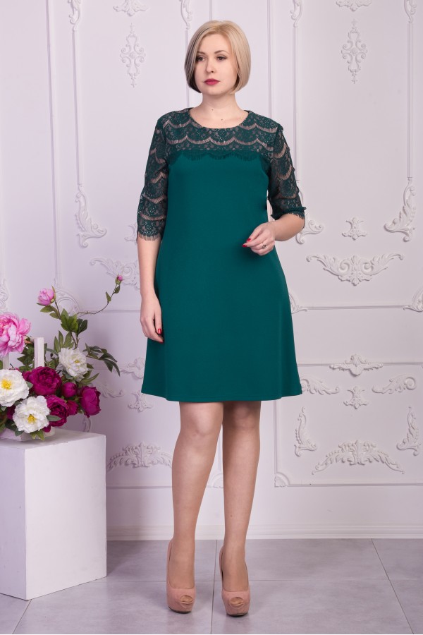 Святкове зелене плаття VN33103 великого розміру