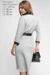 Жіноче світло сіре плаття LP69702 з шкіряною обробкою