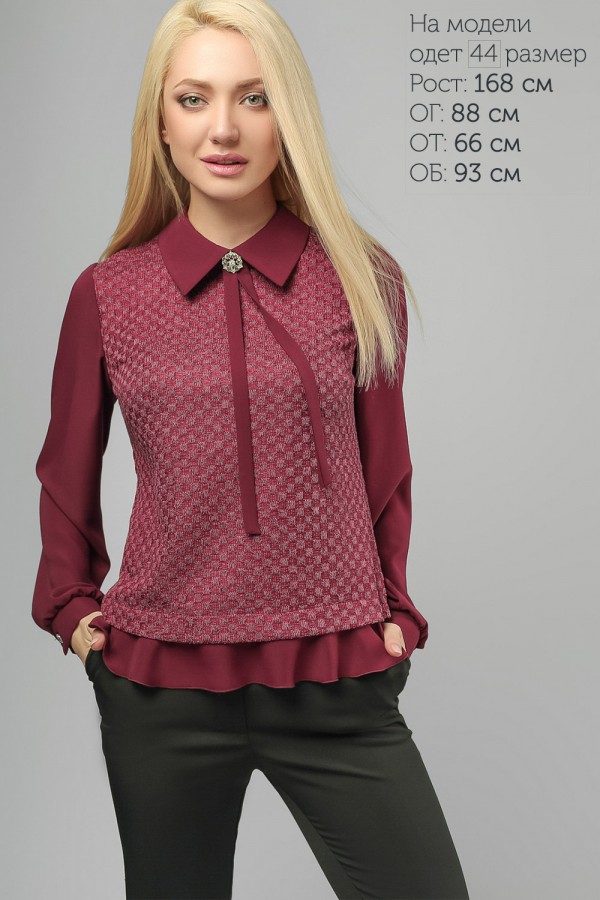 Стильна бордова блуза LP85402