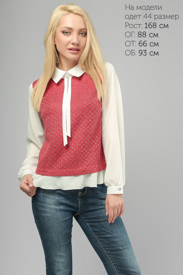 Стильна червона блуза LP85406