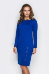 Нарядное синее платье 60536 трикотаж
