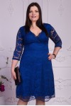 Вишукане синє плаття (електрик) VN32501 великі розміри