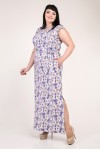 Летнее фиолетовое платье большого размера VN33204 с цветами