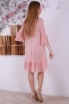 Стильне рожеве плаття з сіткою YM31807 пудра