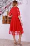 Праздничное красное платье з евросеткою YM32009