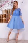 Святкове блакитне плаття з євросіткою YM32010