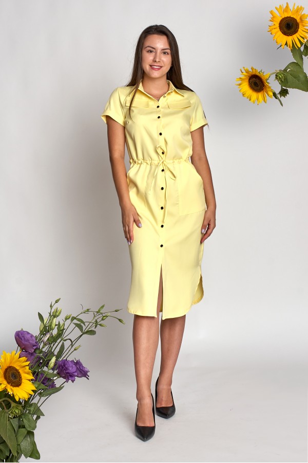 Платье Мегги А5 EM685301 желтого цвета