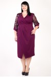 Праздничное бордовое платье Эдит VN36102 большиго размера