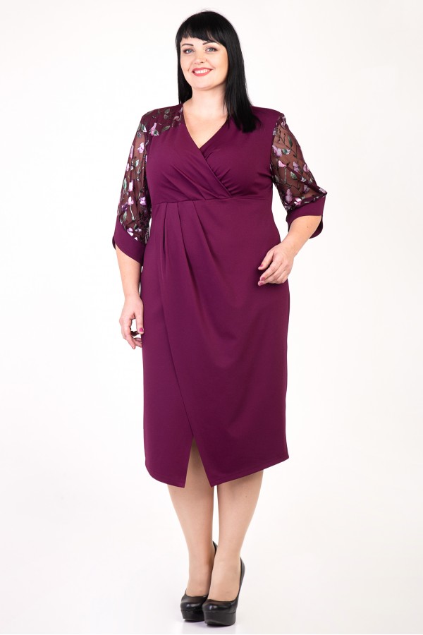 Святкове бордове плаття Эдіт VN36102 великого розміру