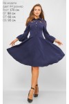 Женственное синее платье на кнопках LP673103