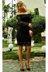 Платье с красивым кружевом Альба AD694801 черного цвета