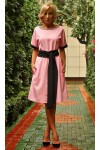 Стильне плаття з поясом AD677002 рожевого кольору