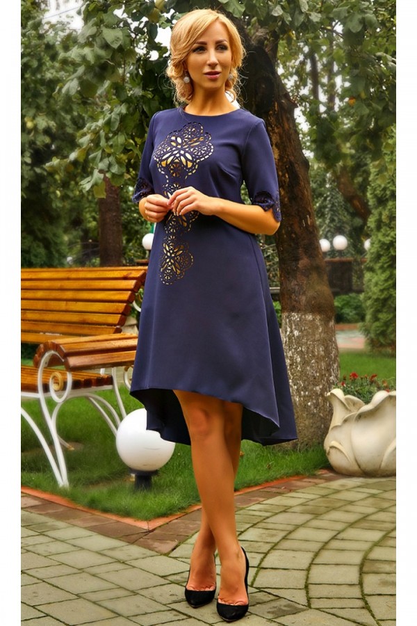 Праздничное платье Элмаз AD678101 темно-синего цвета
