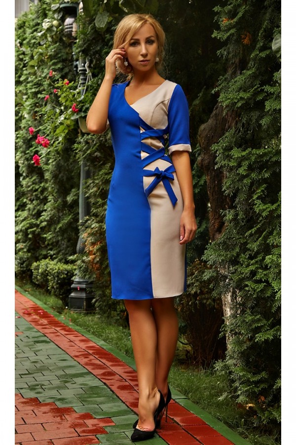Стильное платье Франческа AD678902 синее