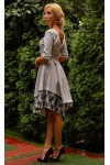 Праздничное платье с поясом AD677501 серого цвета