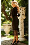 Женственное платье - миди Кайли AD682702 чёрного цвета