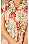Легкое персиковое платье Эстель AD23501 с цветочным узором