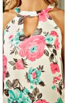 Летнее молочное платье Натали AD23301 с цветочным принтом