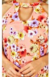 Летнее персиковое платье Натали AD23302 с цветочным принтом