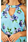 Літнє блакитне плаття Наталі AD23303 з квітковим принтом