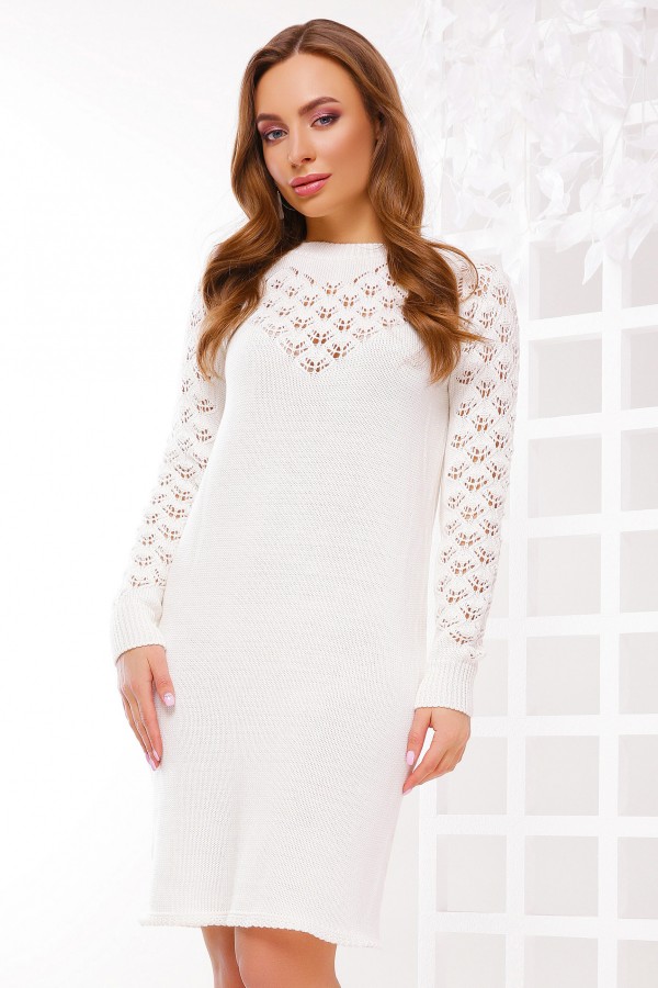 Вязаное белое платье GL15003