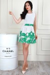 Стильное белое платье AL70902 с принтом флора