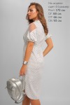 Нарядное летнее белое платье LP327501 в горошек