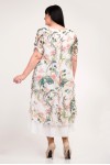 Літнє плаття великих розмірів VN34202 біле з квітами