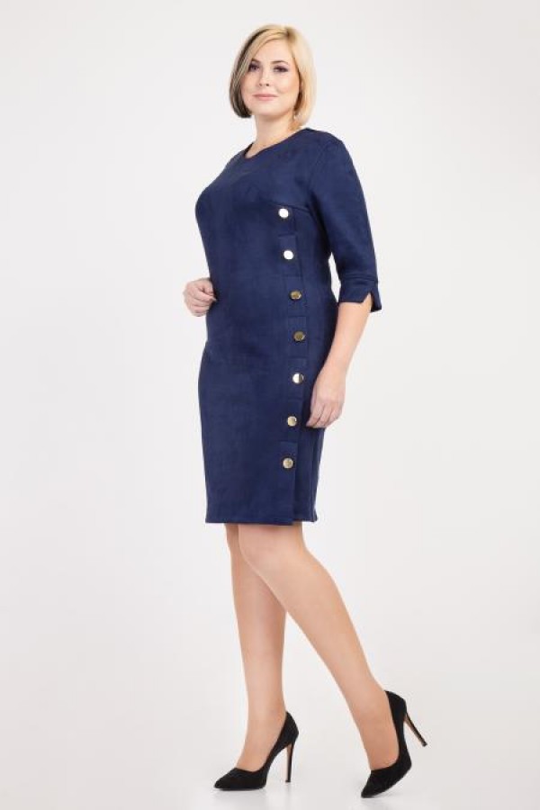 Стильне плаття великого розміру VN31801 синього кольору